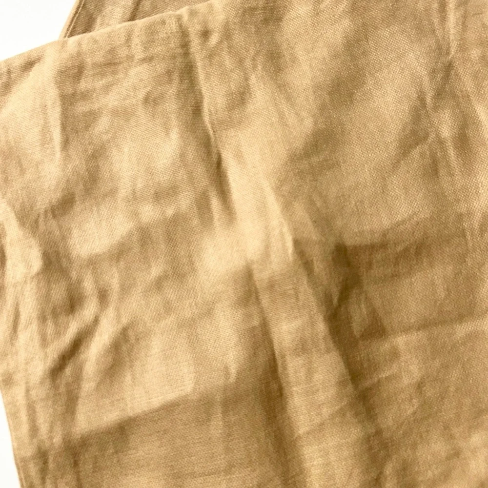 Pottery Barn 100% Linen Pillow Covers Set of 2 Wheat Tan 18x18 Button Closure